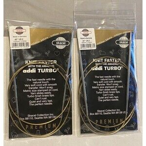 Lot of 2 Skacel Addi Turbo Knit Faster 40”US 2 - 3.0mm / 40” US 5 - 3.75mm NEW